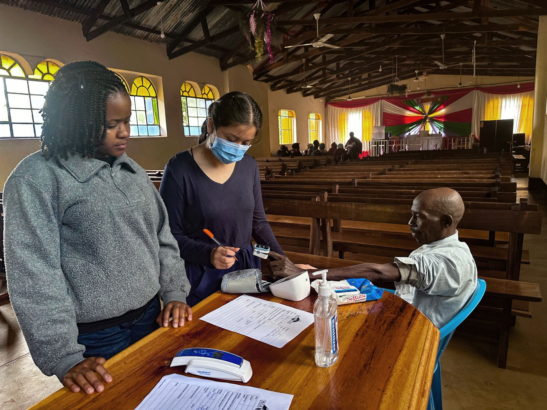 Triage station during a MEDLIFE mobile clinic