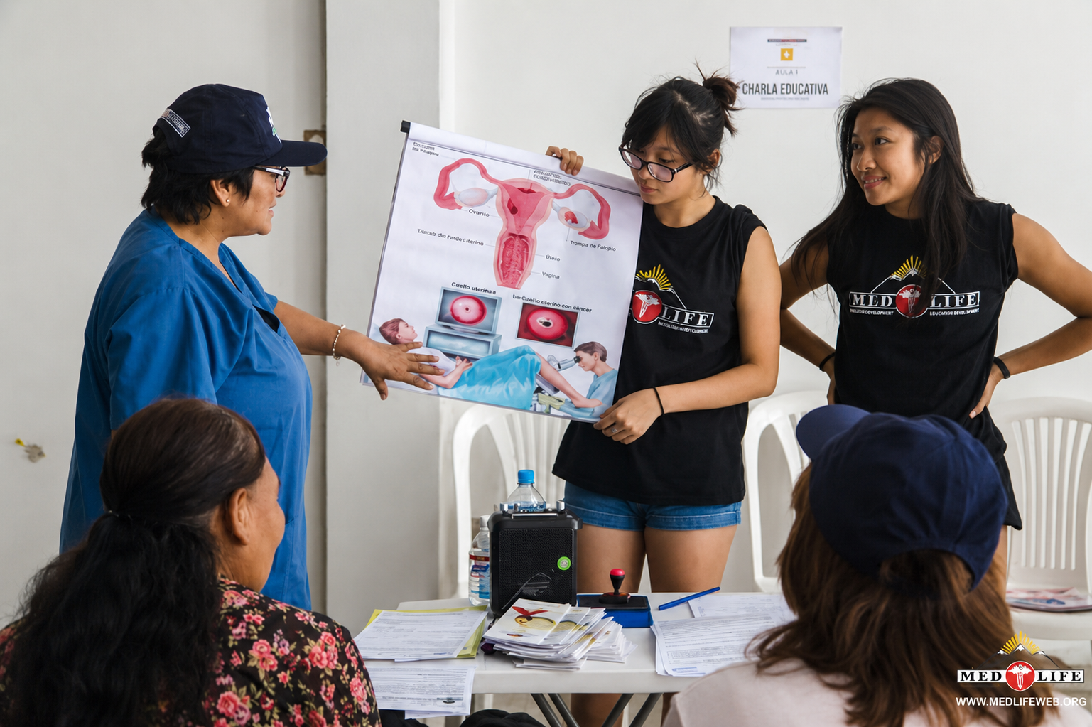 Education station during a MEDLIFE mobile clinic