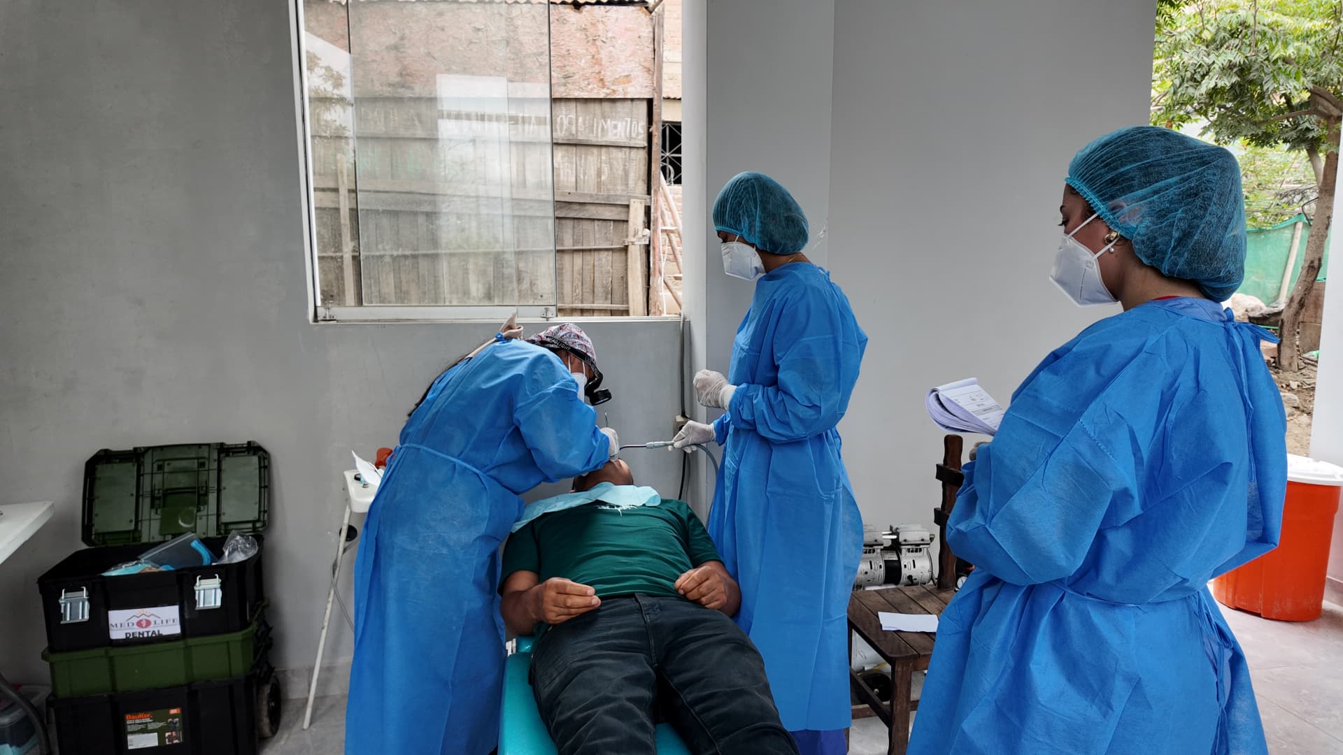 Dental station during a MEDLIFE mobile clinic