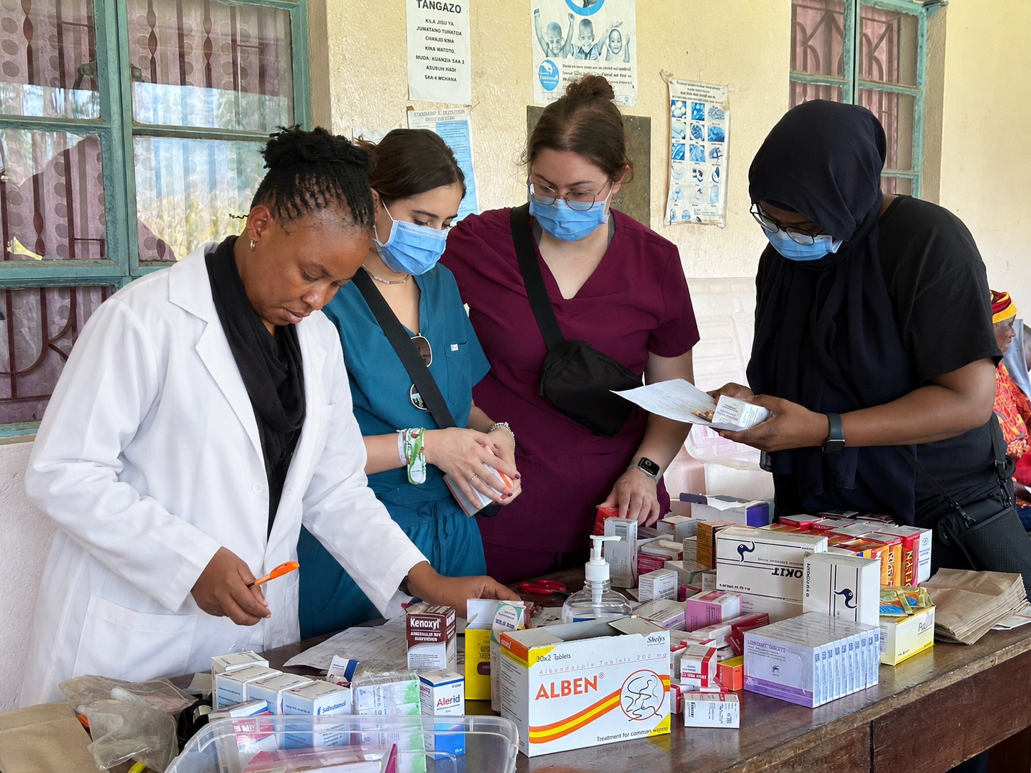 Pharmacy station during a MEDLIFE mobile clinic