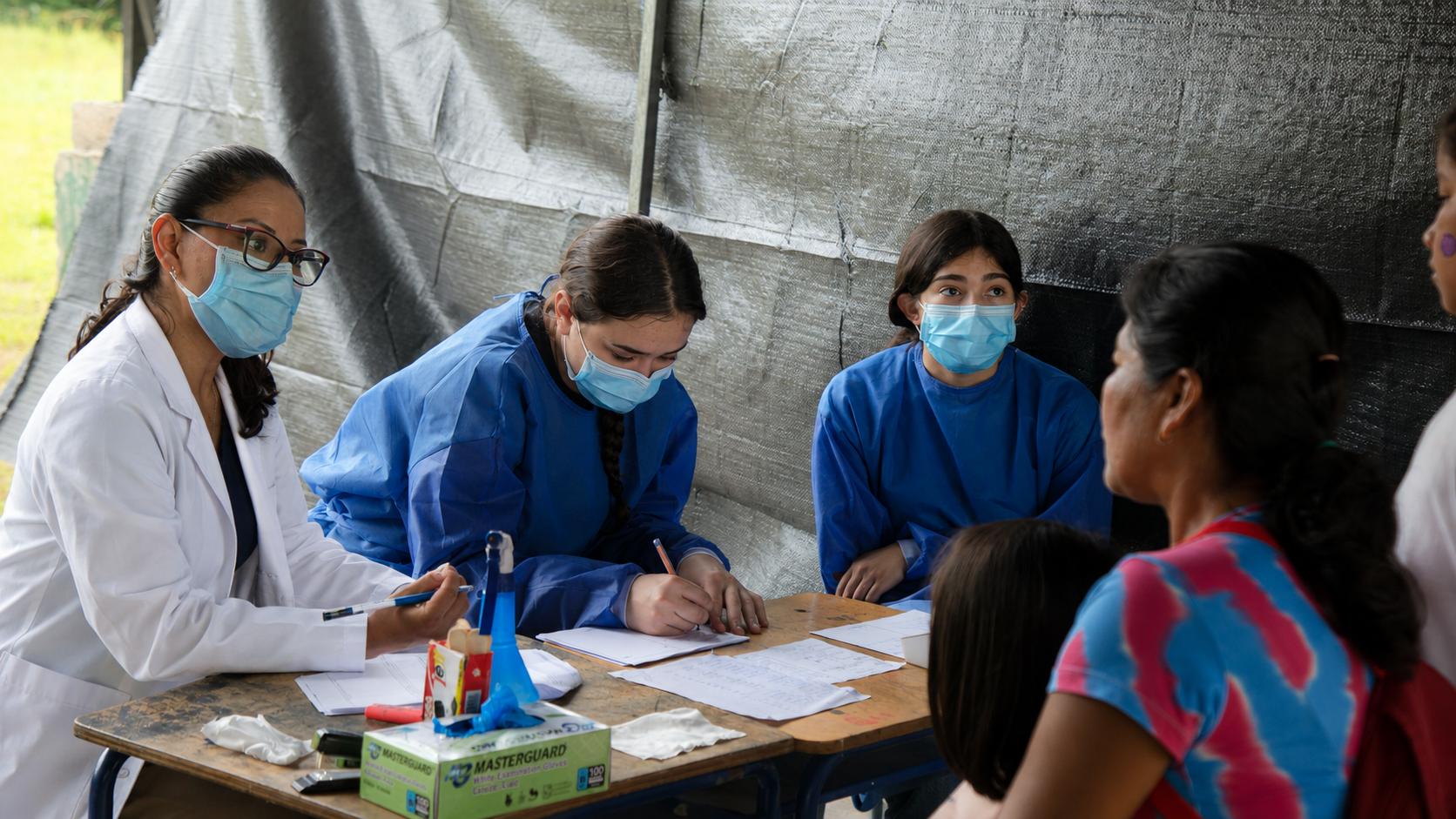 Education station during a MEDLIFE mobile clinic