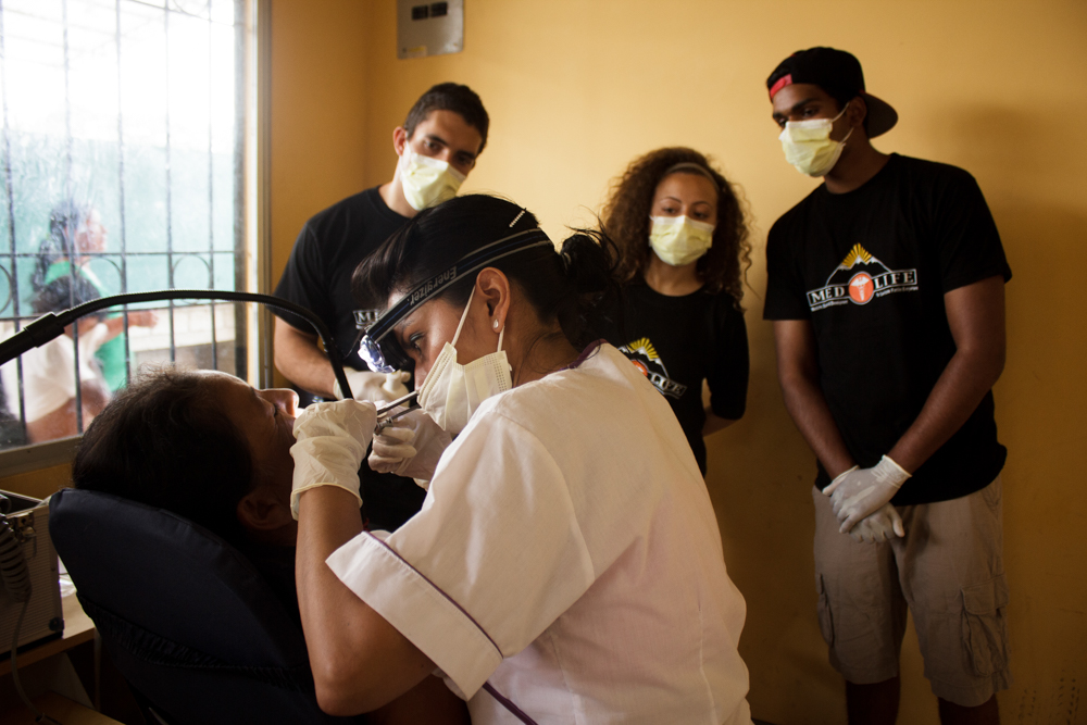 Toothbrushing station during a MEDLIFE mobile clinic