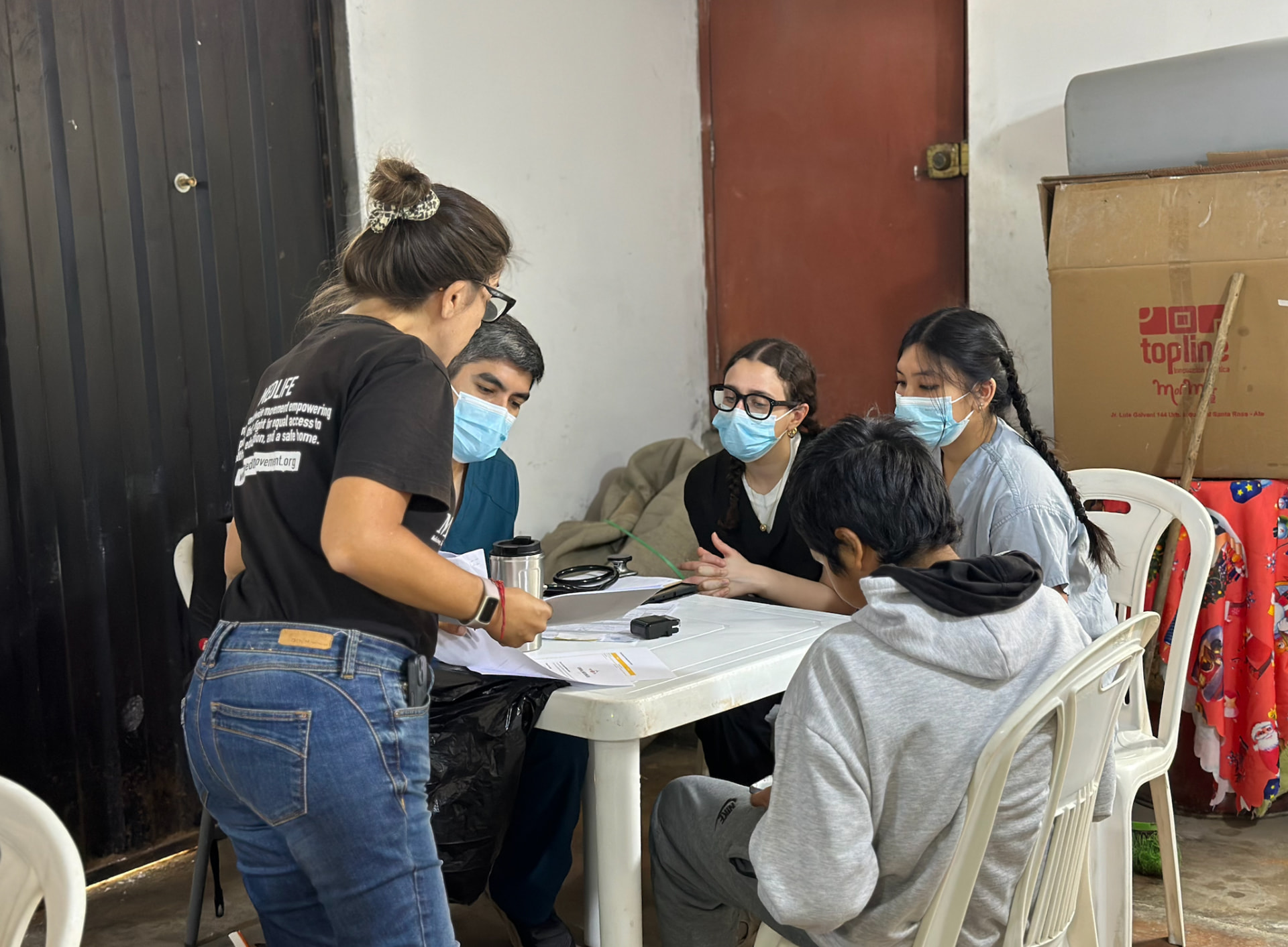 Triage station during a MEDLIFE mobile clinic