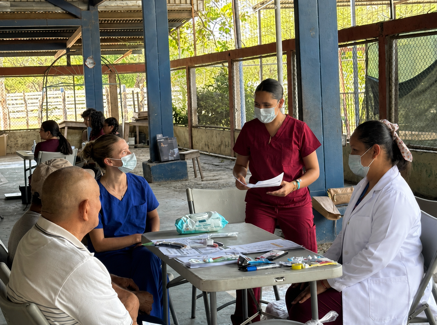 Triage station during a MEDLIFE mobile clinic