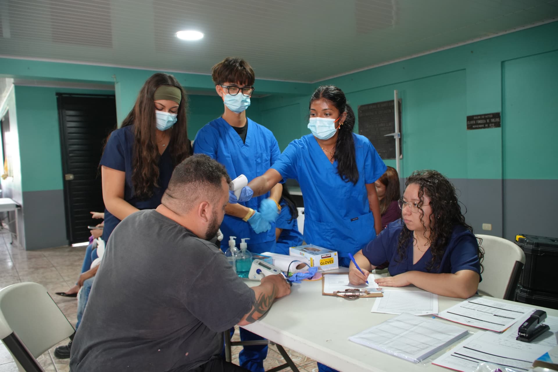 Triage station during a MEDLIFE mobile clinic