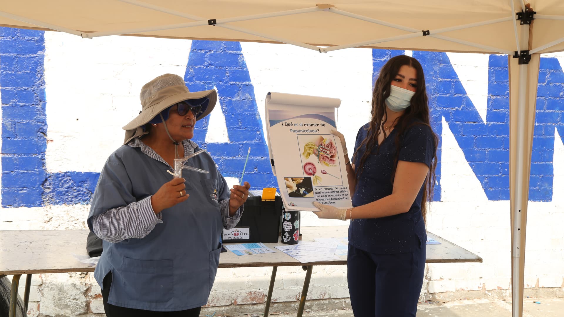 Education station during a MEDLIFE mobile clinic