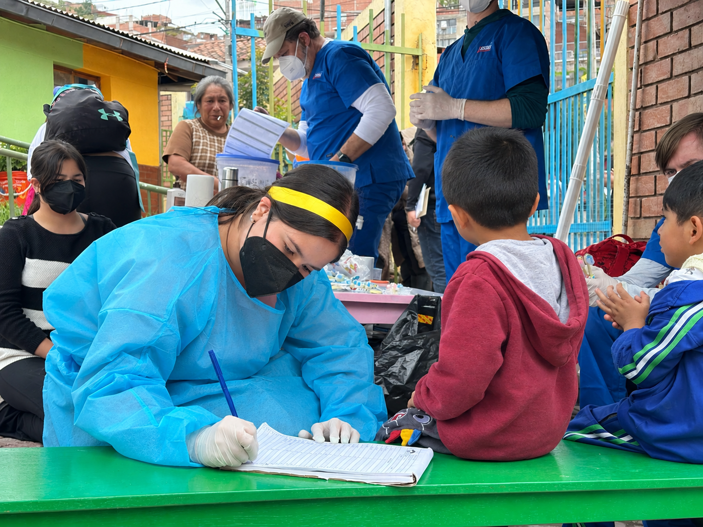 Triage station during a MEDLIFE mobile clinic