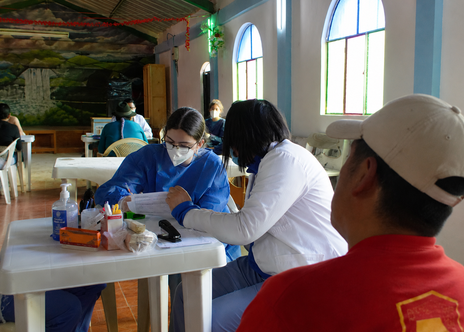 Triage station during a MEDLIFE mobile clinic