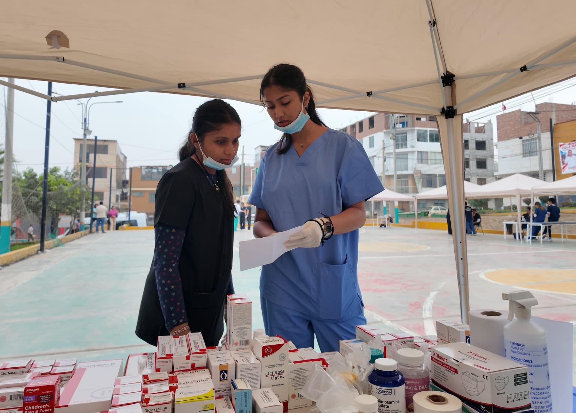 Triage station during a MEDLIFE mobile clinic