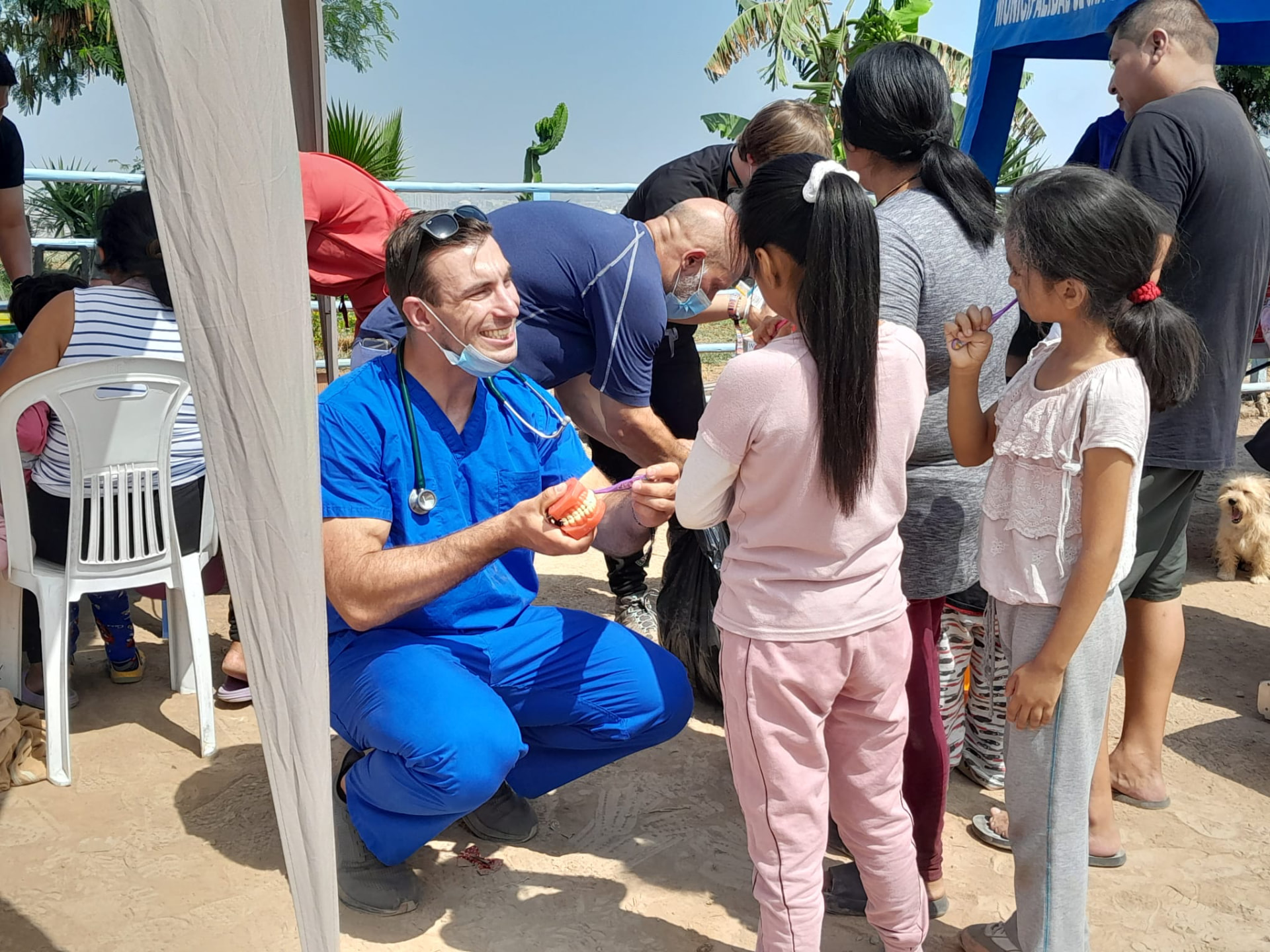 Toothbrushing station during a MEDLIFE mobile clinic